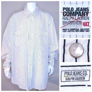 POLO JEANS COMPANY Long Sleeve Button Up 4XLT XXXXL 4XL BIG & TALL Ralph Lauren
